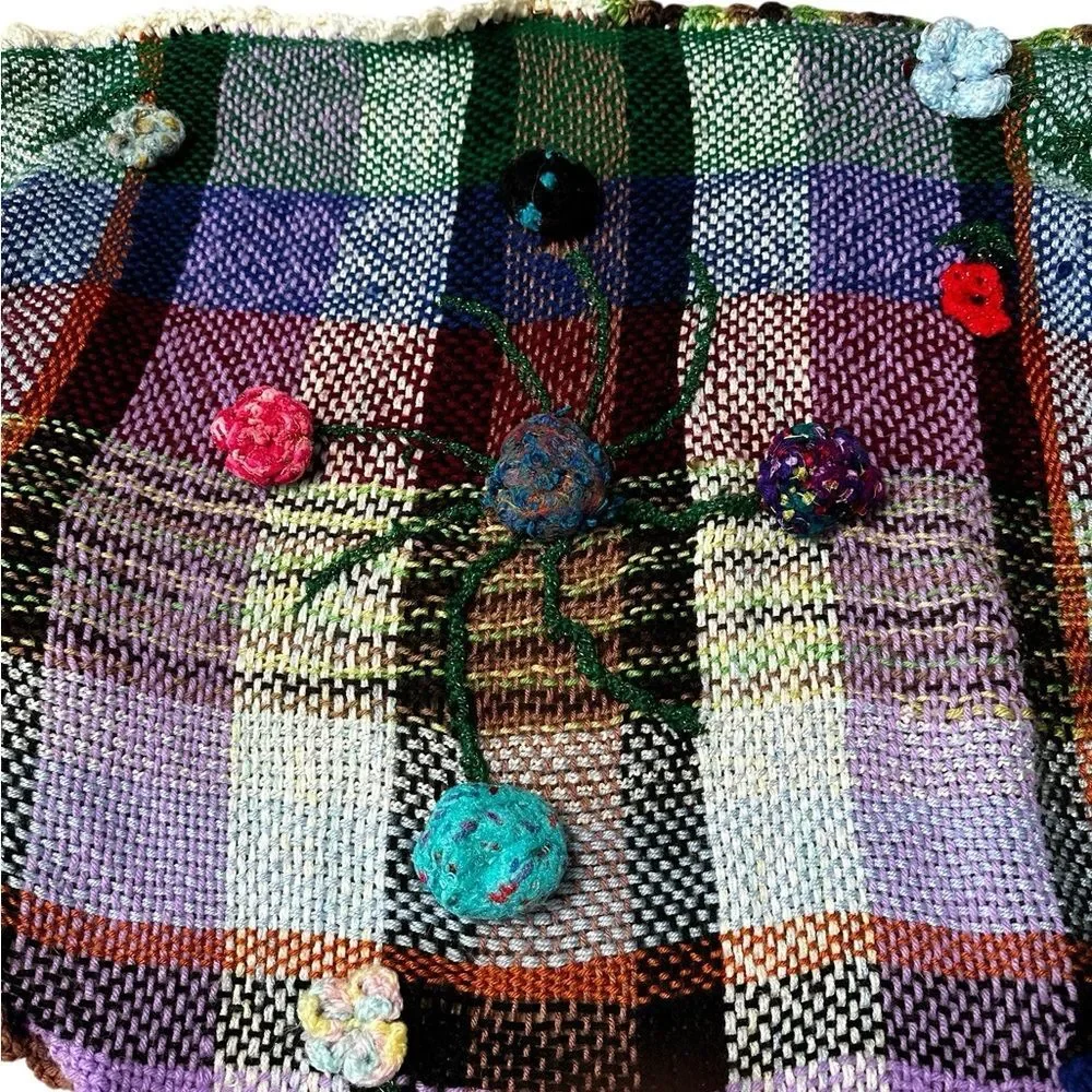 Handmade Boho Granny Core Woven Crochet Patchwork Shawl Wrap